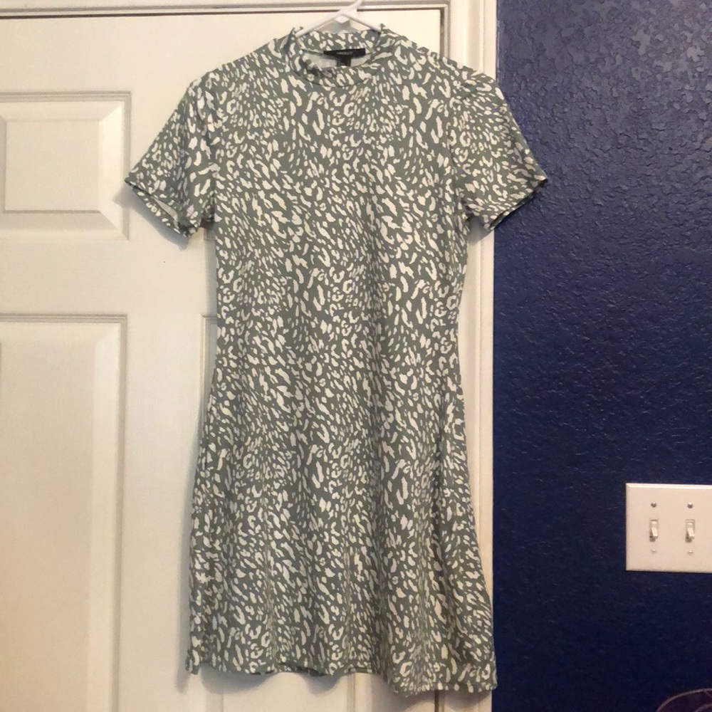 F21 Leopard Print Mock Neck Skater Dress NWT!